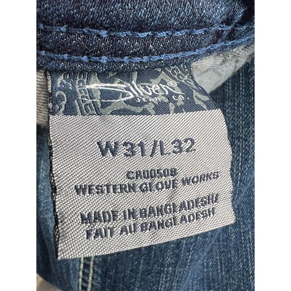 Silver Jeans Co Suki Surplus Bootcut Jeans Womens 31 Blue Low Rise Y2K Flap - Picture 10 of 15